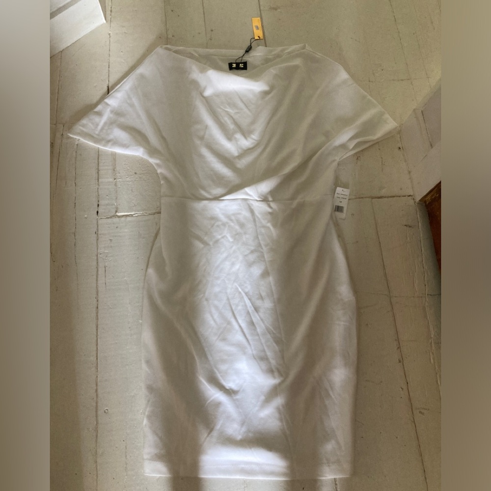 Off-Shoulder White Midi Dress - Picture 3 of 5